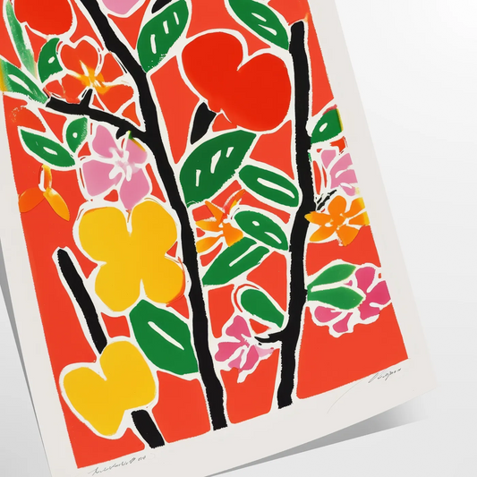 space stunning botanical poster vibrant green orange hues beautiful wall art perfect gift addition home decor sizes A4 cm A0