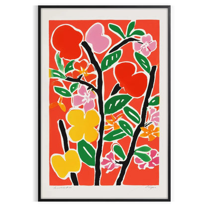 space stunning botanical poster vibrant green orange hues beautiful wall art perfect gift addition home decor sizes A4 cm A0