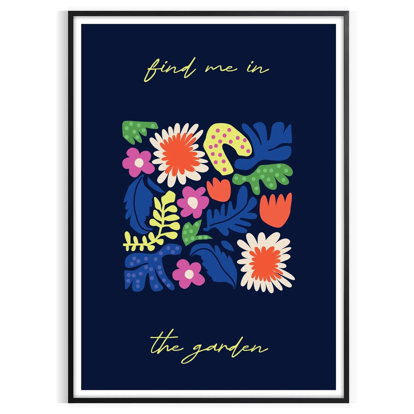 space stunning botanical poster prints lush green flora sleek black background captivating wall art ideal gift nature lovers sizes A4 cm A0 room