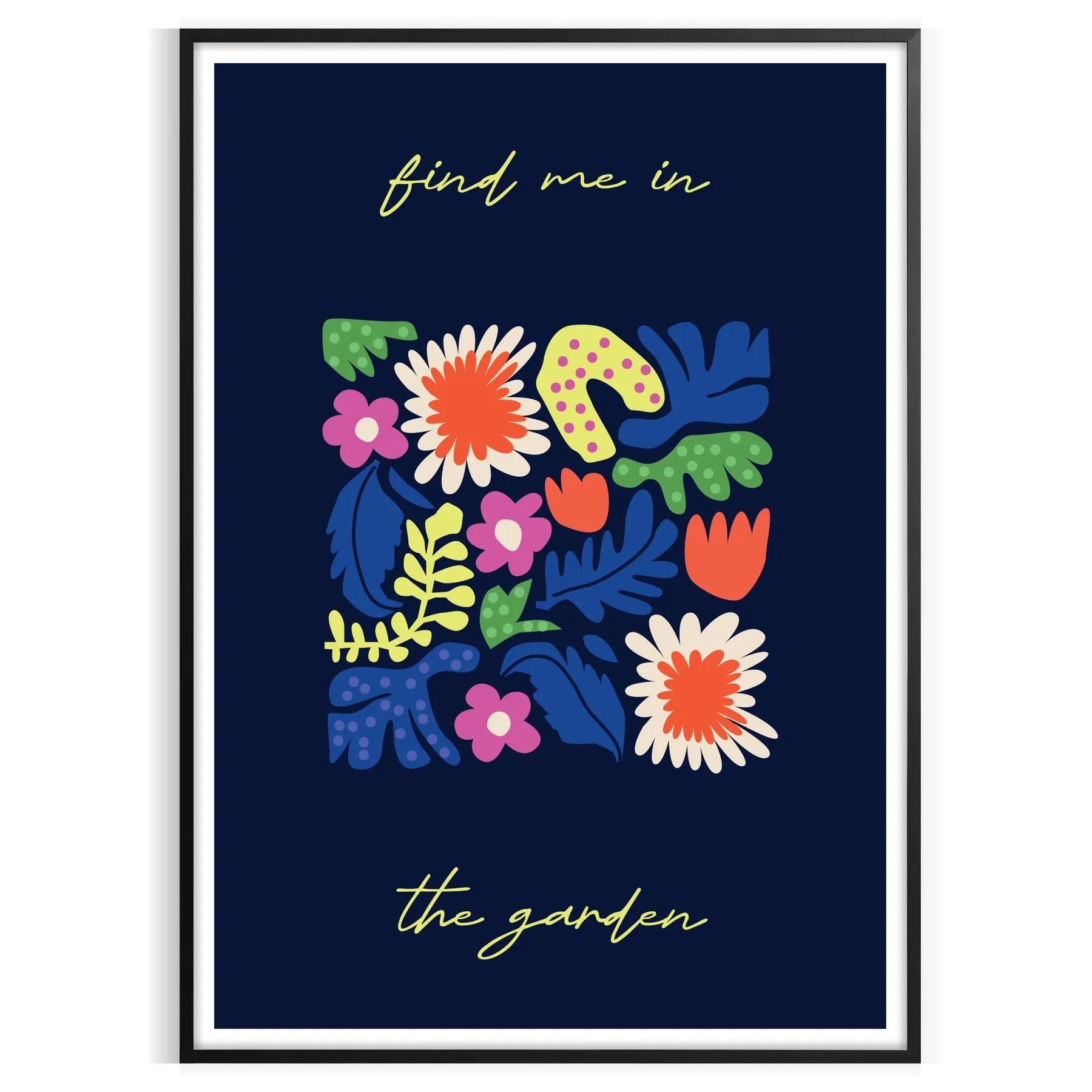 space stunning botanical poster prints lush green flora sleek black background captivating wall art ideal gift nature lovers sizes A4 cm A0 room