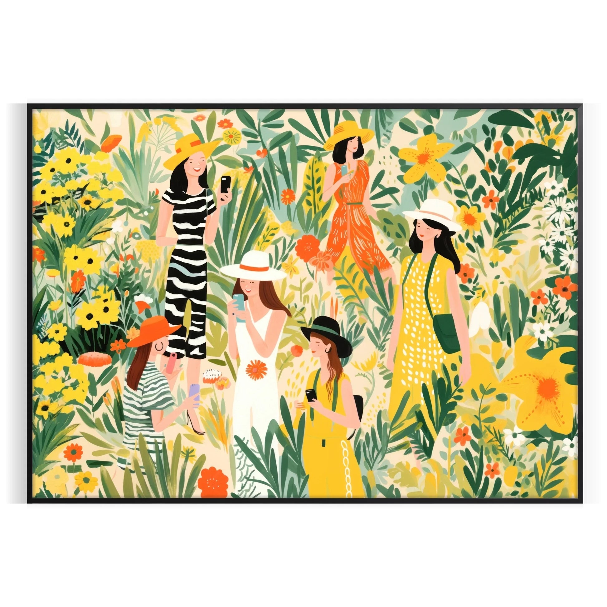 space vintage botanical poster vibrant green orange hues wall art unique gift timeless artwork nature indoors sizes A4 cm A0 classic beauty