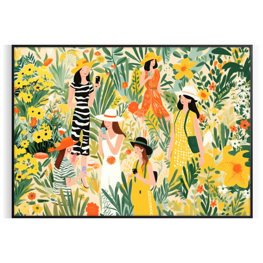 space vintage botanical poster vibrant green orange hues wall art unique gift timeless artwork nature indoors sizes A4 cm A0 classic beauty