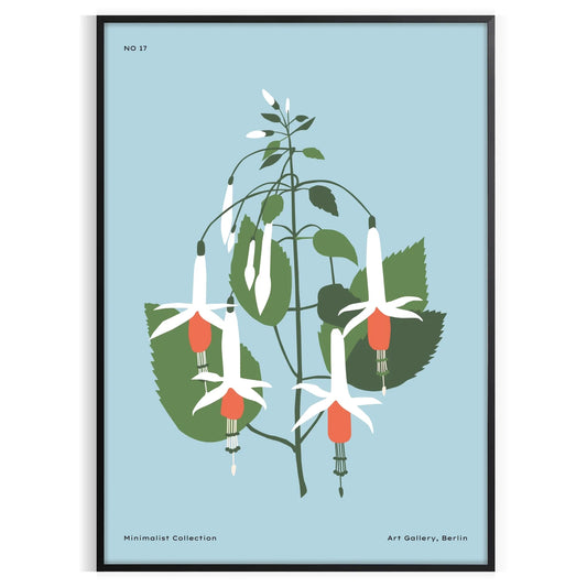 space botanical poster serene blue gray hues elegant print touch nature wall art room ideal gift decor style sizes A4 cm A0