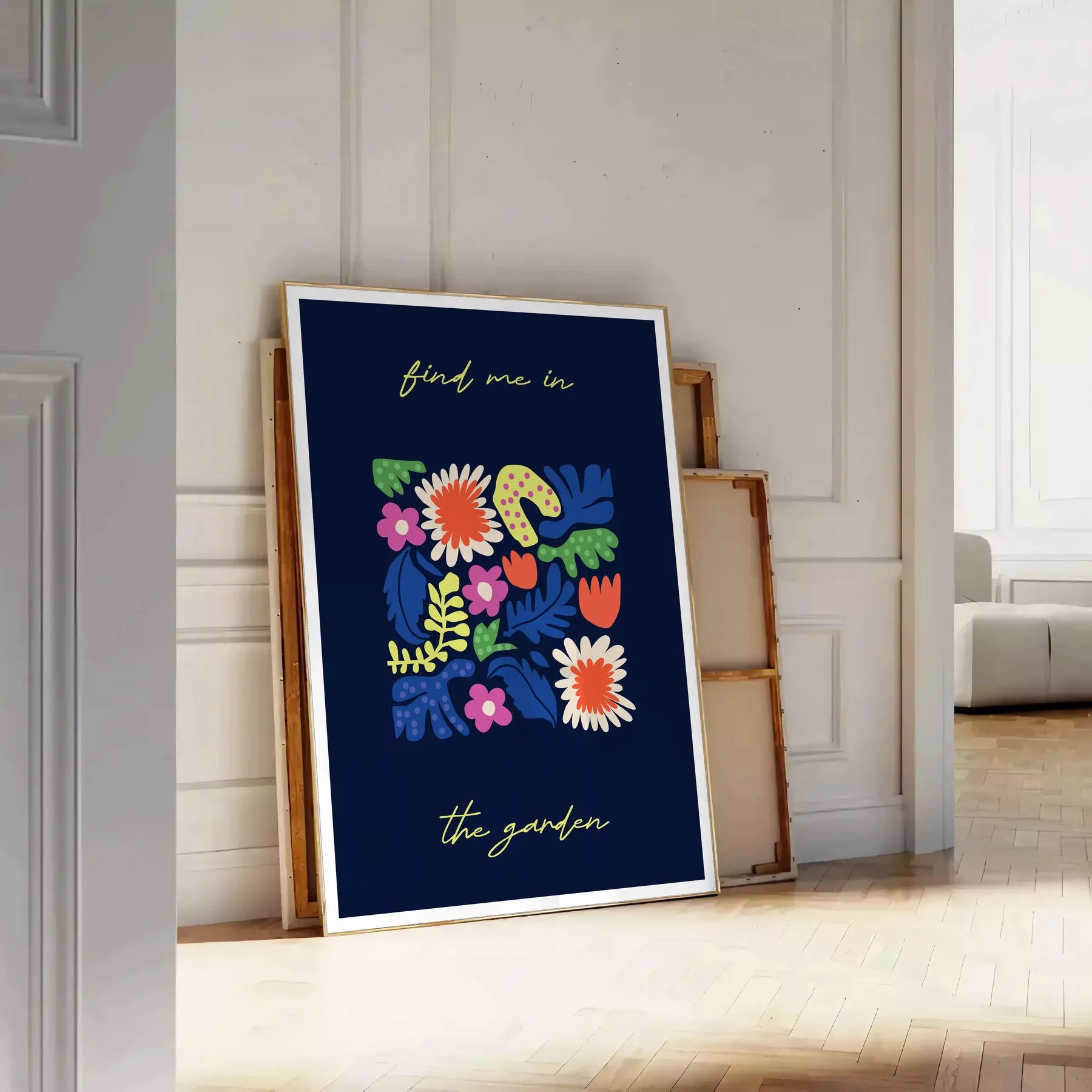 space stunning botanical poster prints lush green flora sleek black background captivating wall art ideal gift nature lovers sizes A4 cm A0 room