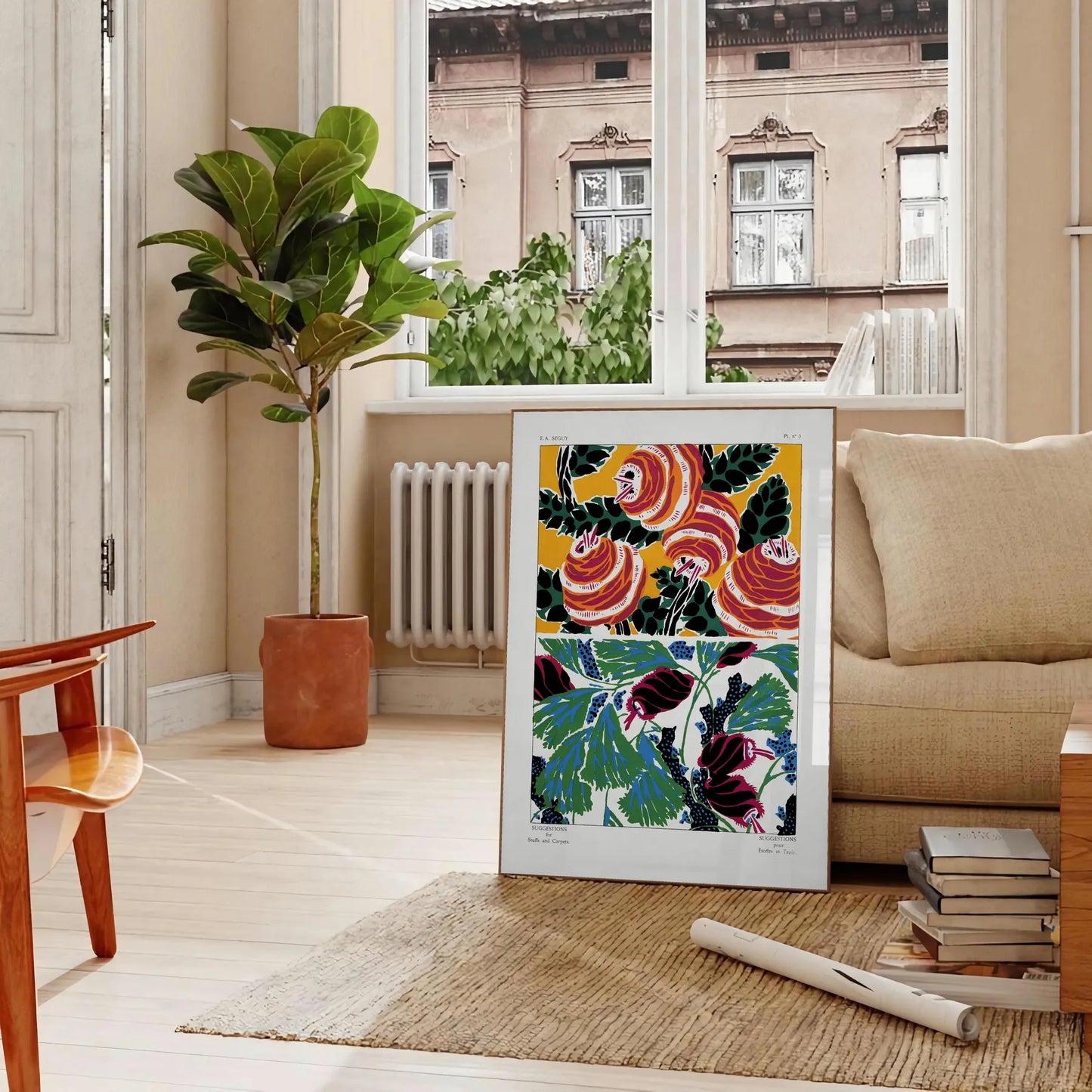 space botanical prints vintage poster lush green white hues wall art unique gift artwork timeless elegance room decor exquisite piece frame