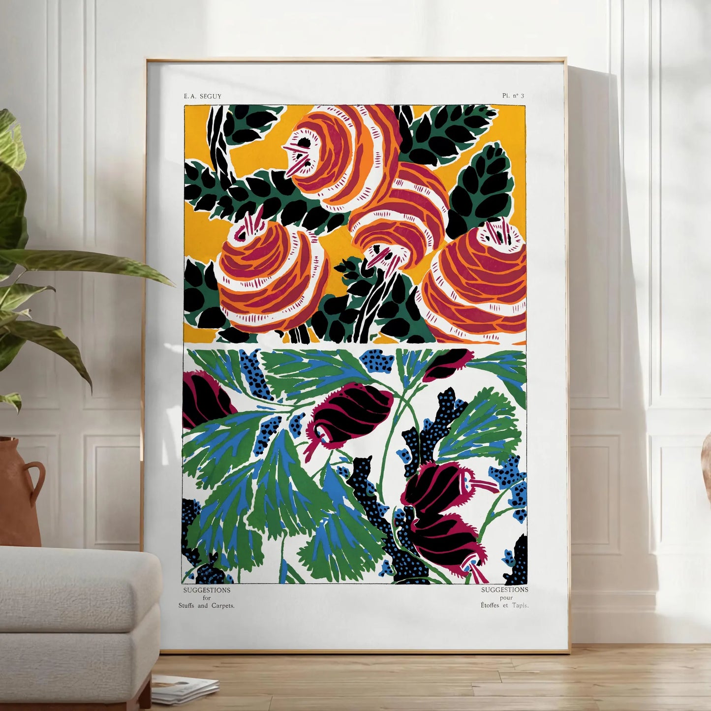 space botanical prints vintage poster lush green white hues wall art unique gift artwork timeless elegance room decor exquisite piece frame