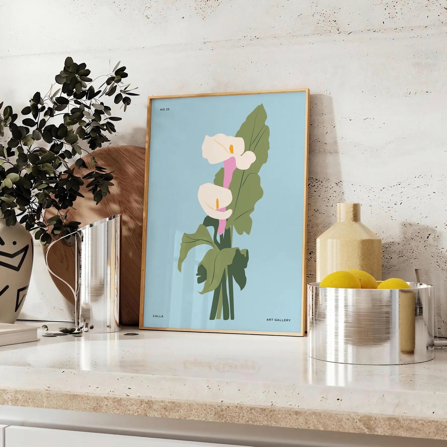 space vintage botanical poster elegant blue gray tones stunning wall art perfect gift nature lover print home office decor