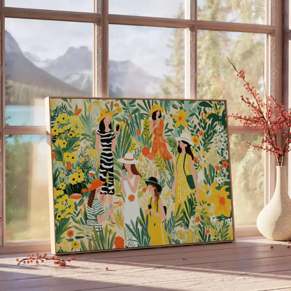 space vintage botanical poster vibrant green orange hues wall art unique gift timeless artwork nature indoors sizes A4 cm A0 classic beauty