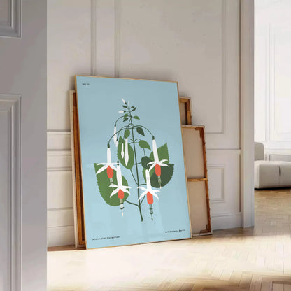 space botanical poster serene blue gray hues elegant print touch nature wall art room ideal gift decor style sizes A4 cm A0