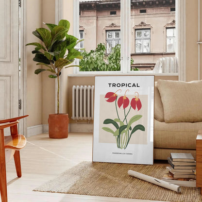 allure nature vintage botanical prints poster vibrant orange gray hues wall art thoughtful gift captivating artwork charm space sizes A4 cm A0