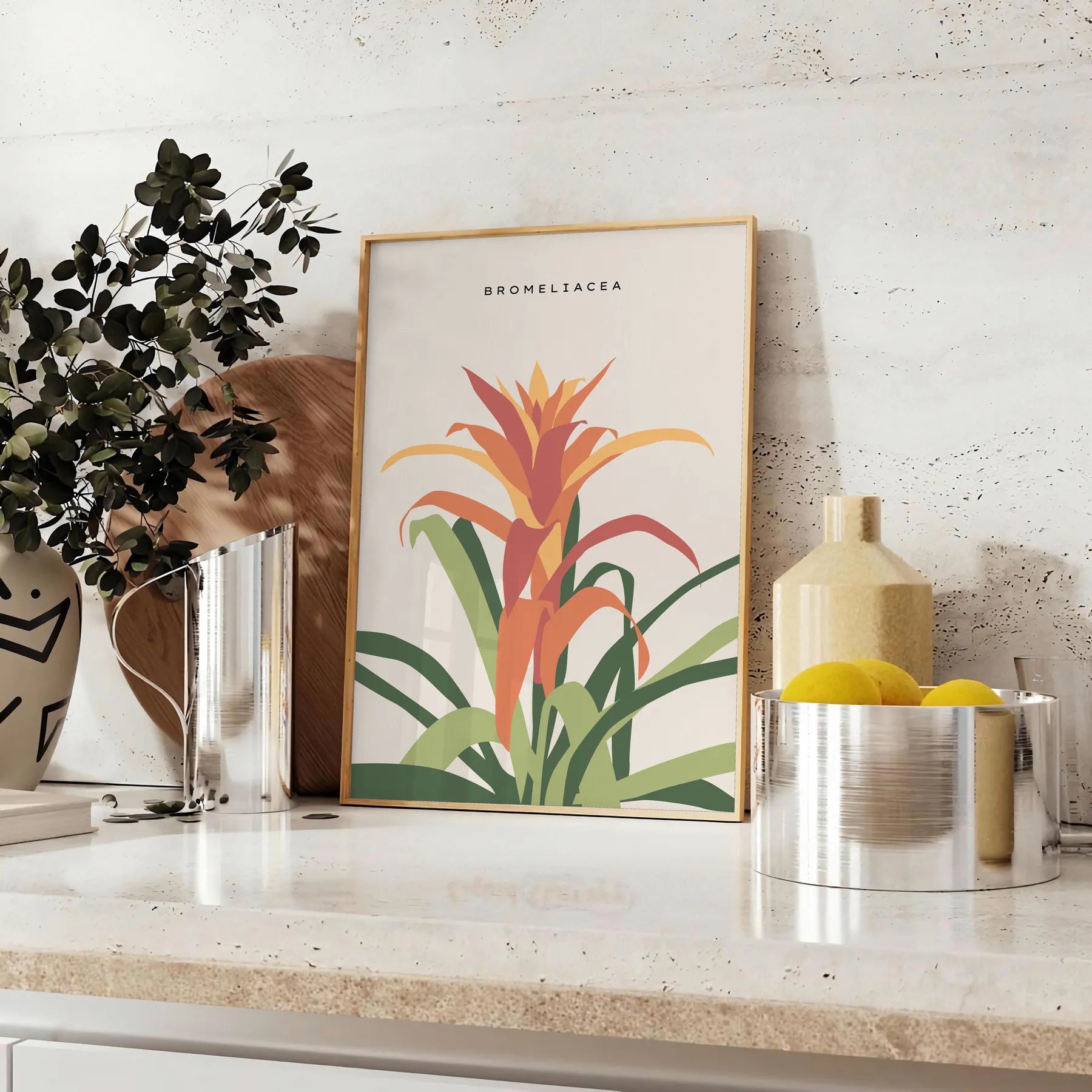 Poster space captivating vintage botanical posters stunning orange gray hues wall art thoughtful gift timeless prints nature elegance sizes A4 inches A0