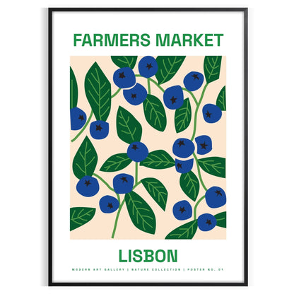 vibrant Farmer Market Plant Art Poster lush green blue hues wall collection unique gift space artwork unframed options style