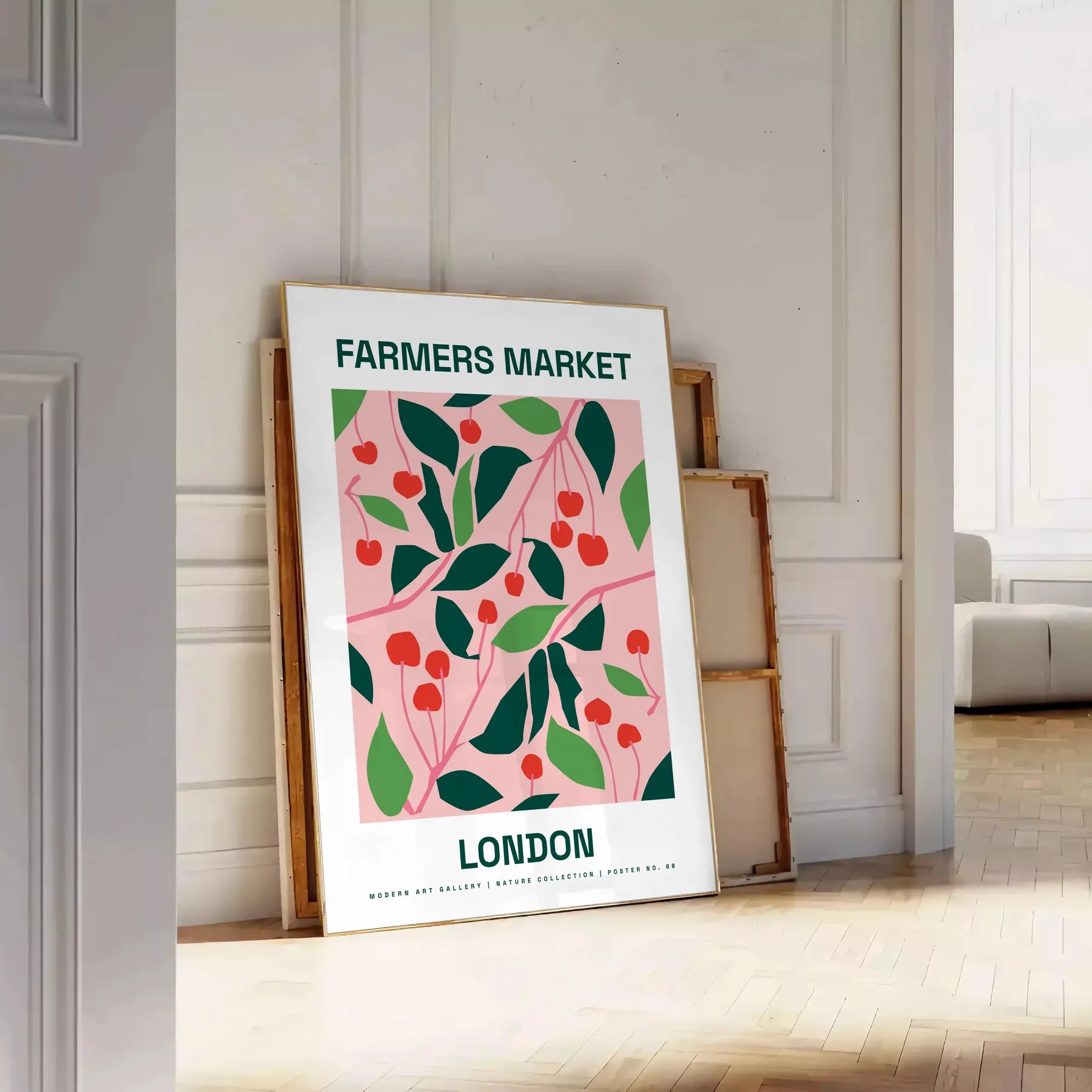 vibrant essence farmer market space stunning poster lush greens warm oranges artwork perfect unique gift accent wall art unframed formats ideal print nature lovers