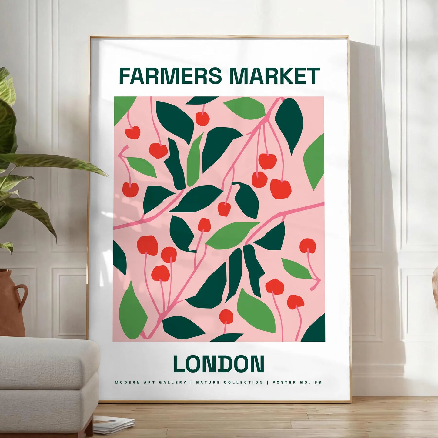 vibrant essence farmer market space stunning poster lush greens warm oranges artwork perfect unique gift accent wall art unframed formats ideal print nature lovers